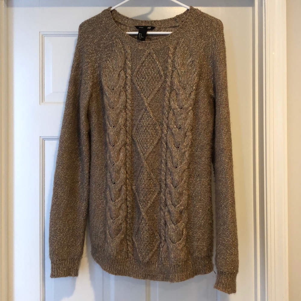 H&M Gold Shimmer Tunic Sweater